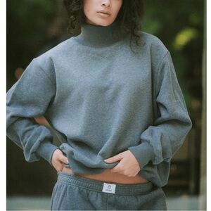 Parke NEW Gray Turtleneck Sweatshirt